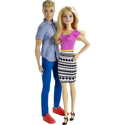 Barbie Dolls, Barbie and Ken Doll 2-Pack Featuring Blonde Hair and Bright Colorful Clothes, Kids Toys and Gifts (Amazon Exclusive)
