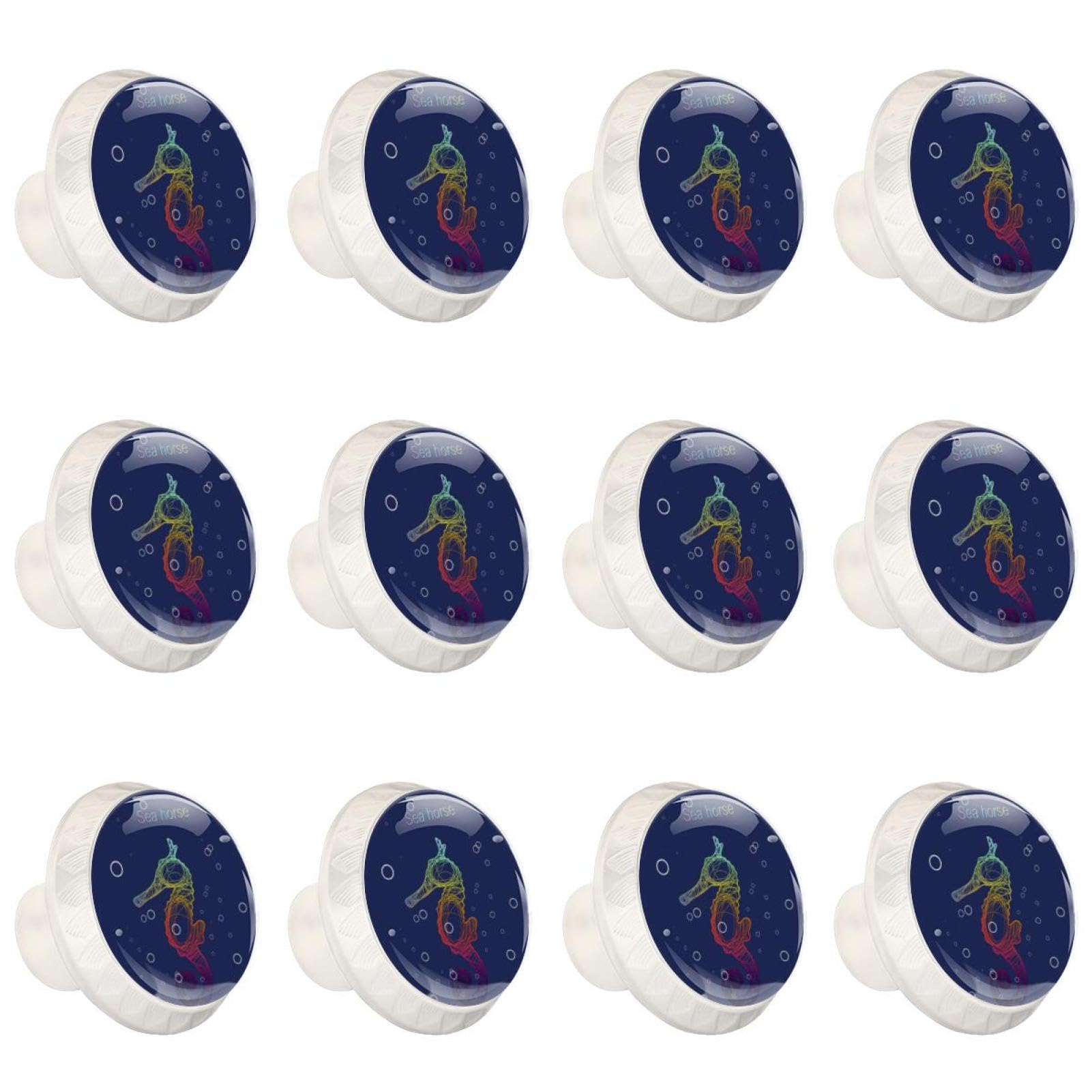 Boutons de tiroir en verre cristal Seahorse : poignée de meuble transparente et quincaillerie chic