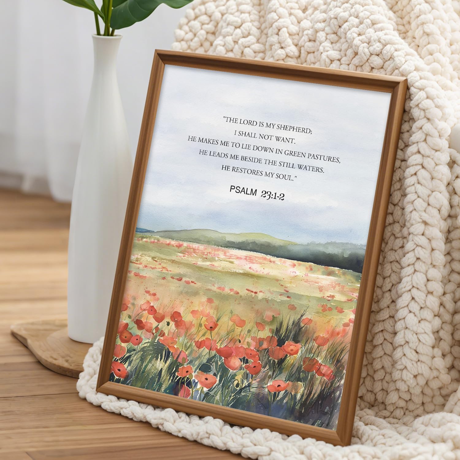 CHDITB 3 PCS Biblical Verses Floral Framed Canvas,Christian Wall Art,Inspirational Wall Decor,Scripture Inspired Landscape Wall Painting,Nature Flower Art Prints For Living Room,Bedroom Decor,30x40CM - Image 4