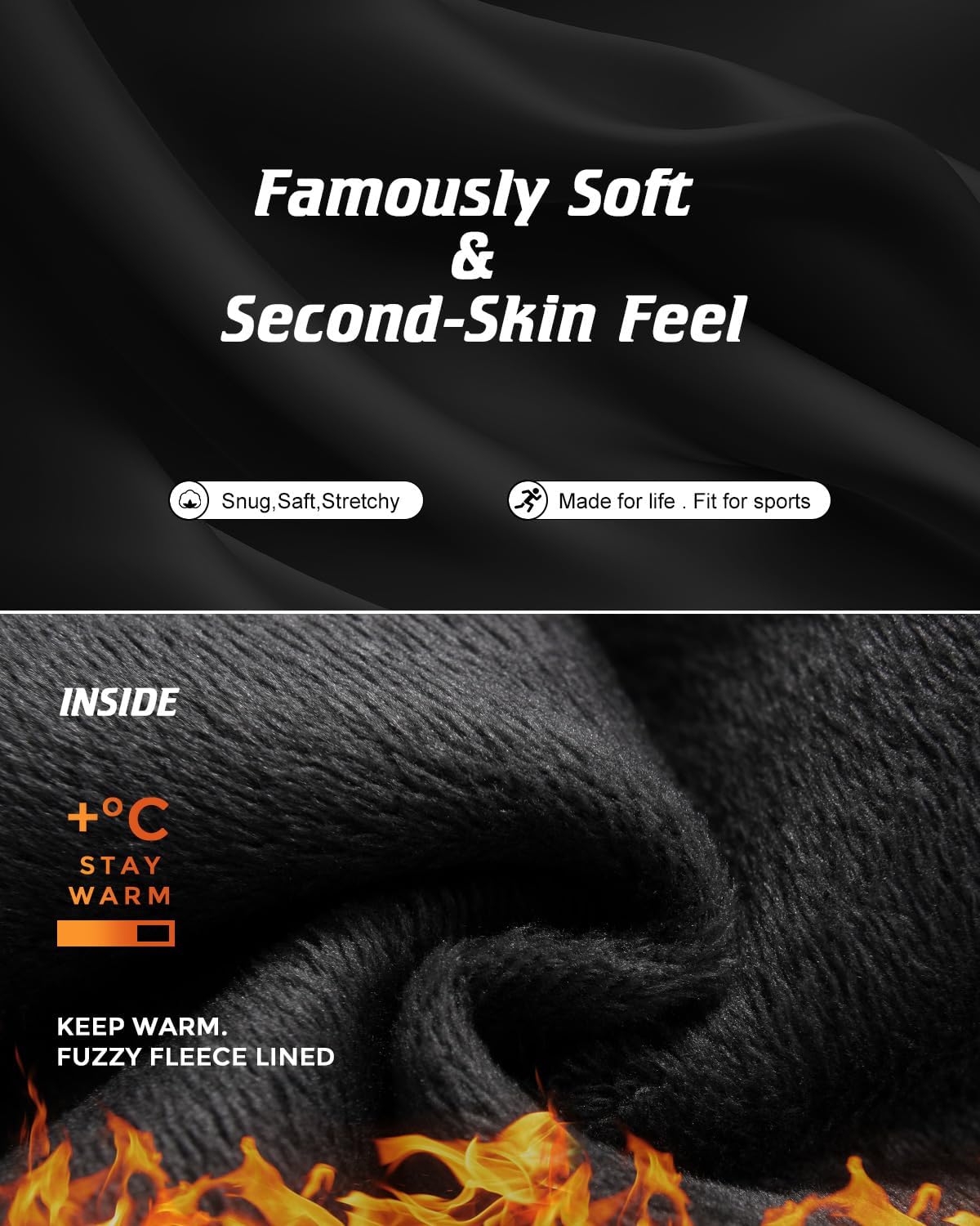 CL convallaria Long Johns Thermal Underwear for Men Soft Fleece Lined Base Layer Cold Weather Top Bottom Gift Set - Image 5