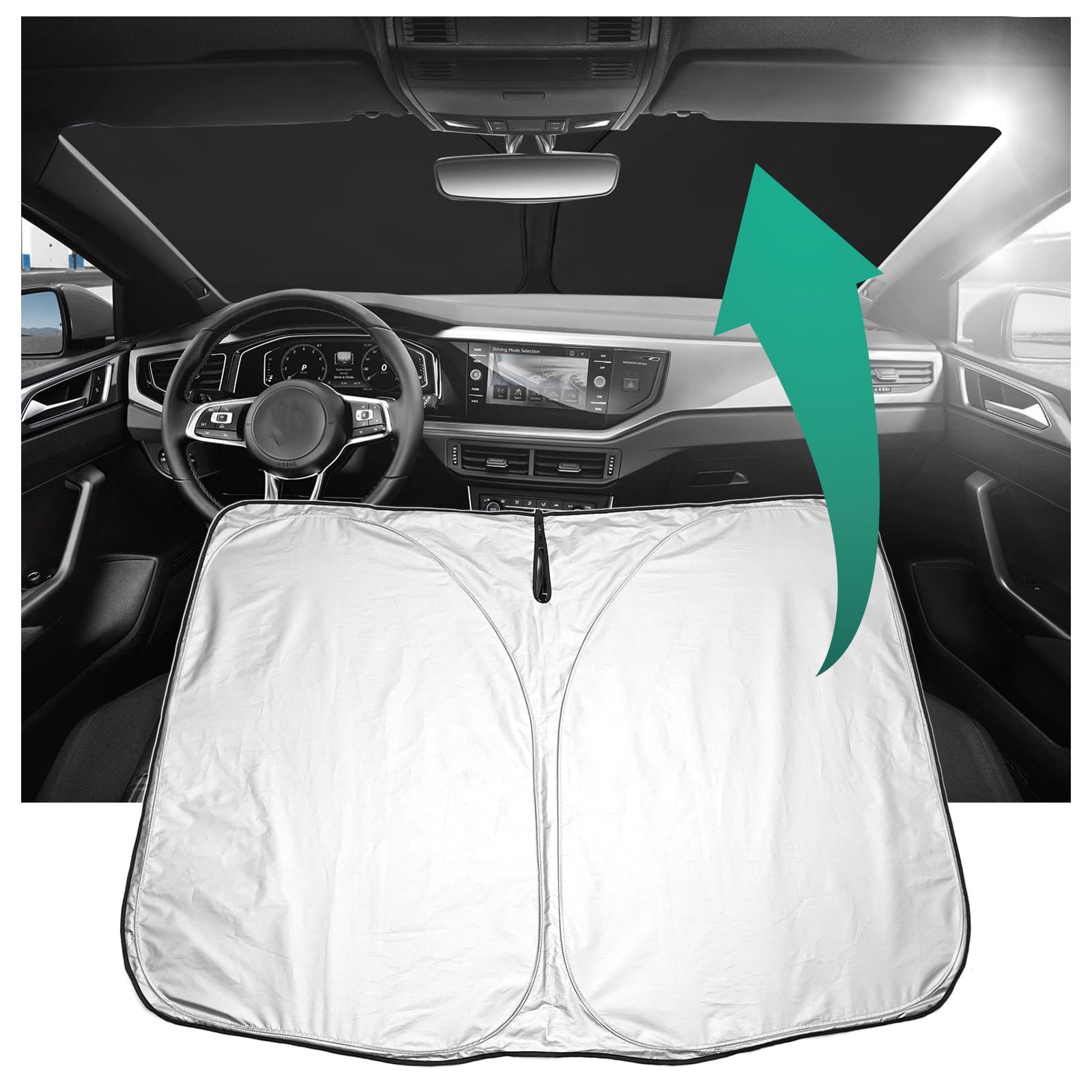 YEE PIN Ibiza 2023 Parasol Coche Compatible con Seat Ibiza 2018-2023 2024,Parasol Plegable Coche Parabrisas Parabrisas Protección UV Polvo