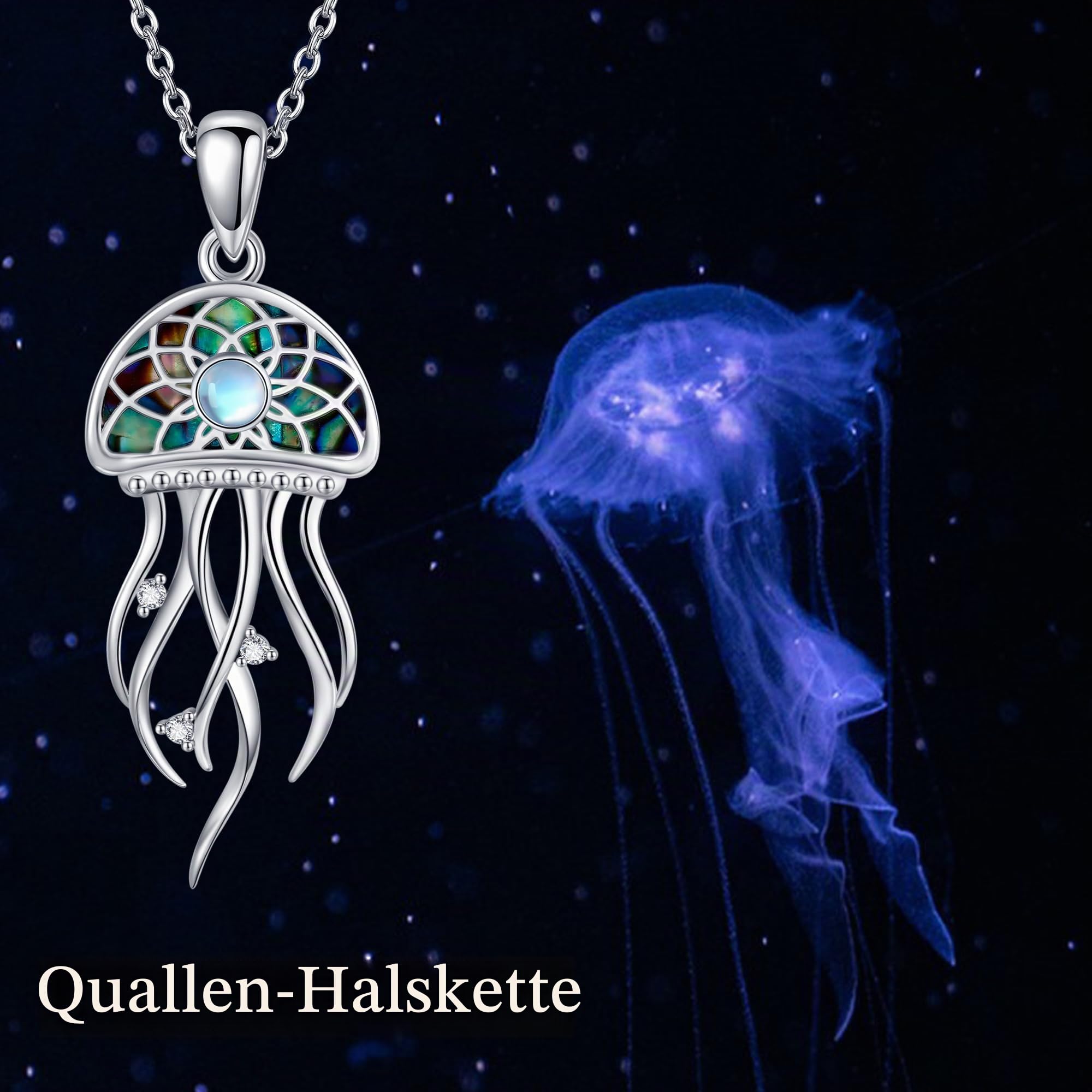 Kette Silber 925 Oktopus/Hammerhai/Quallen/Schildkröten/Seestern Anhänger Halskette Ozean Schmuck Geschenke für Damen