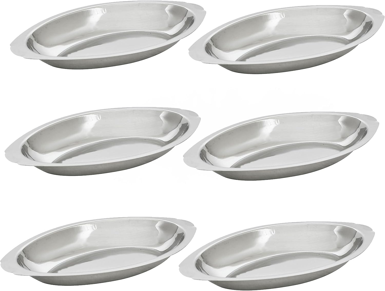 TrueCraftwareSet of 6 Stainless Steel 8 oz Oval Au Gratin