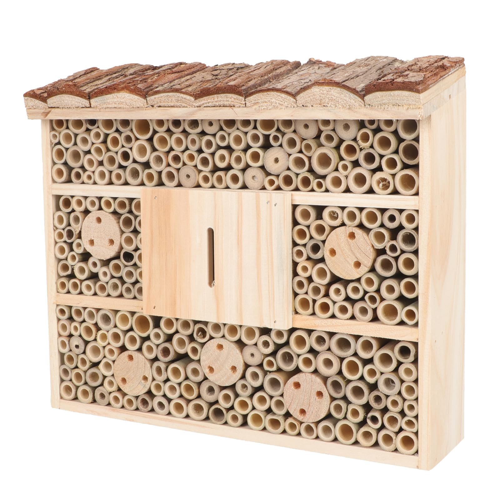 Luxshiny Casa in Legno per Insetti da Giardino, Casetta Api Decorativa Resistente, Habitat Naturale per Api e Farfalle, Ornamento Ecologico per Cortile e Prato