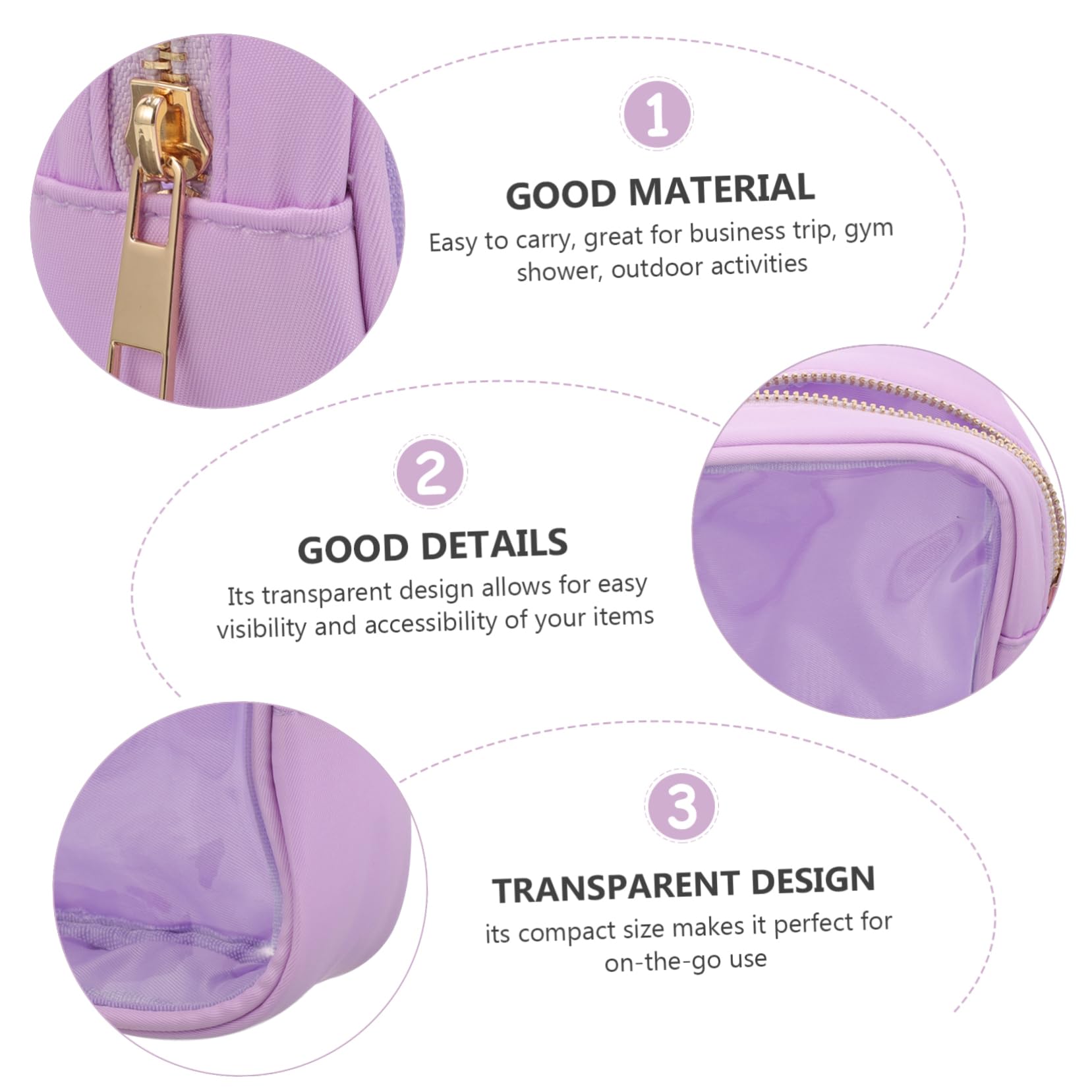 5pezzi Borsa Cosmetica Trasparente Portatile Per Viaggi Organizer Makeup Con Chiusura Cerniera Ampio Spazio Per Toilette e Accessori Design Compatto e Funzionale Per Lipstick e