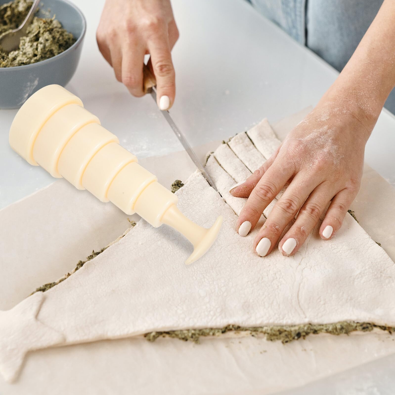 Molde para Tartaletas Desmontable Redondo 4-9 Cm de Acero Inoxidable Prensador de Masa Francés, Herramienta para Hornear Tartas y Postres, Utensilio para Repostería Profesional