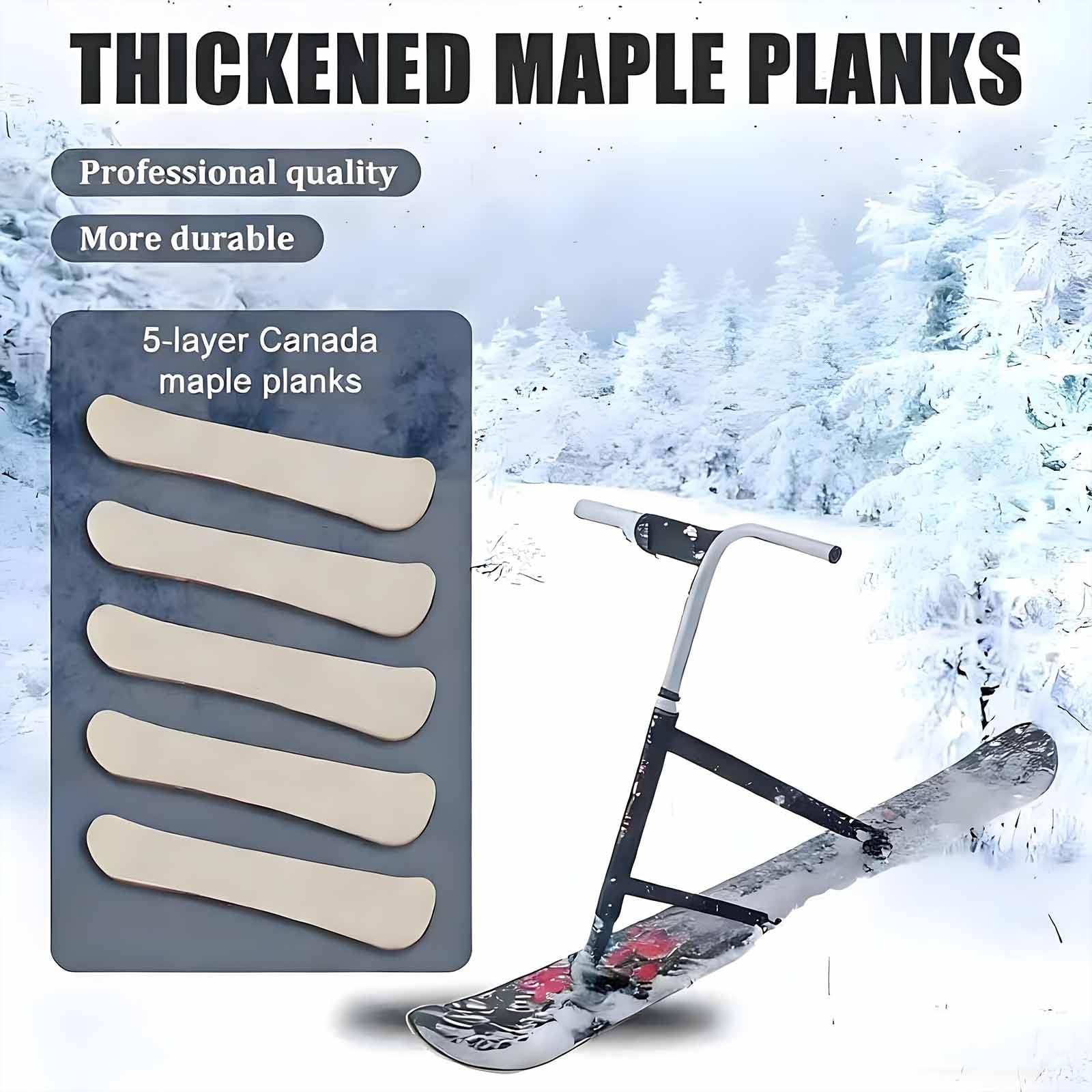 Snowboard Pliable avec poignées, Rotation à 360°, Conception à Double Ski, capacité de Charge maximale : 200 kg, motoneige Tout Terrain adaptée aux familles et aux débutants