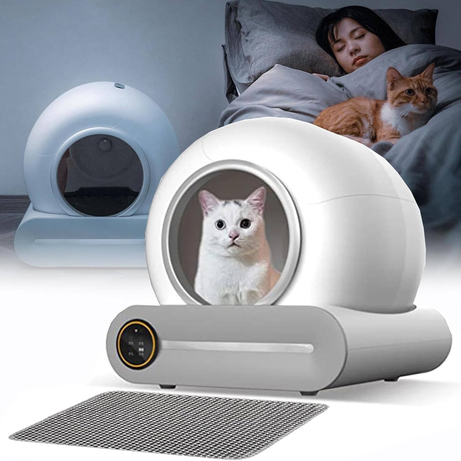 Sepkus Bandeja Arena para Gatos Autolimpiante, Caja Arena Automática Gatos 65LSmart, Control Aplicación/Recogida Automática Excrementos Sin Olor, Gatos (Mayores De 6 Meses, Peso De 1 Kg a 8 Kg)