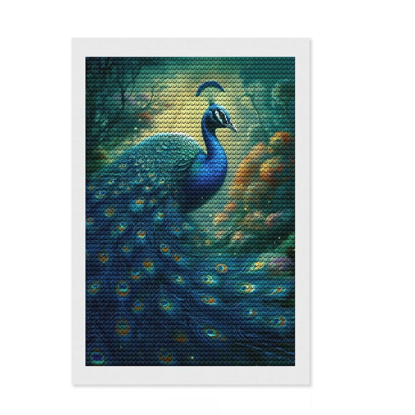 Junmoney Bird Paradise 2 Diamond Art Kit 8"x12", Christmas Gift, for Beginners, Easy Handmade Project, Bedroom Decor, Stress Relief Craft