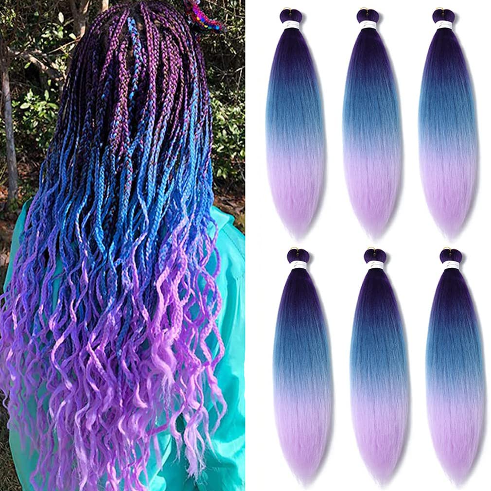 Pre Stretched Braiding Hair Extensions 30 Inch 6 Packs Long Professional Crochet Twist Braids Hair High Temperature Synthetic Fiber Yaki Texture(30",