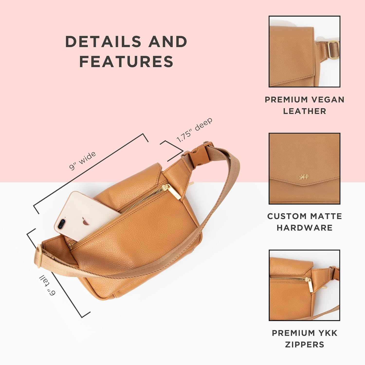 Freshly Picked Classic Park Pack Belt Bag, Fanny Packs for Women, Wear on Waist or Crossbody (Butterscotch) - Image 4