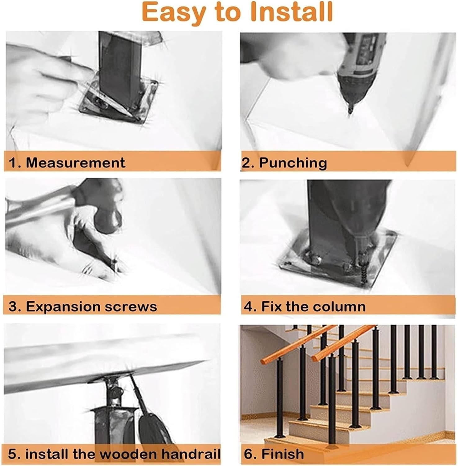 Square Stainless Steel Baluster Spindles - 26" 28" 29" 32" 35" 37" 42" Tall, Adjustable DIY Stair Steps Handrail Support Bar, for Garden Deck Garage Lofts, 1/2/3/5/10 Pi,1 Piece-70cm(27.5in) Tall