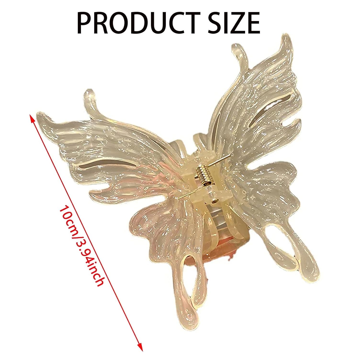4 Pcs Hollow Butterfly Hair Clips, Medium Hair Stylish Acetate Butterfly Hair Claw, Dreamy Winged Hair Clips Non-Slip Clamp Ponytail Holder Hair Accessories for Thin and Thick Hair Women(Four Colors) - Image 6