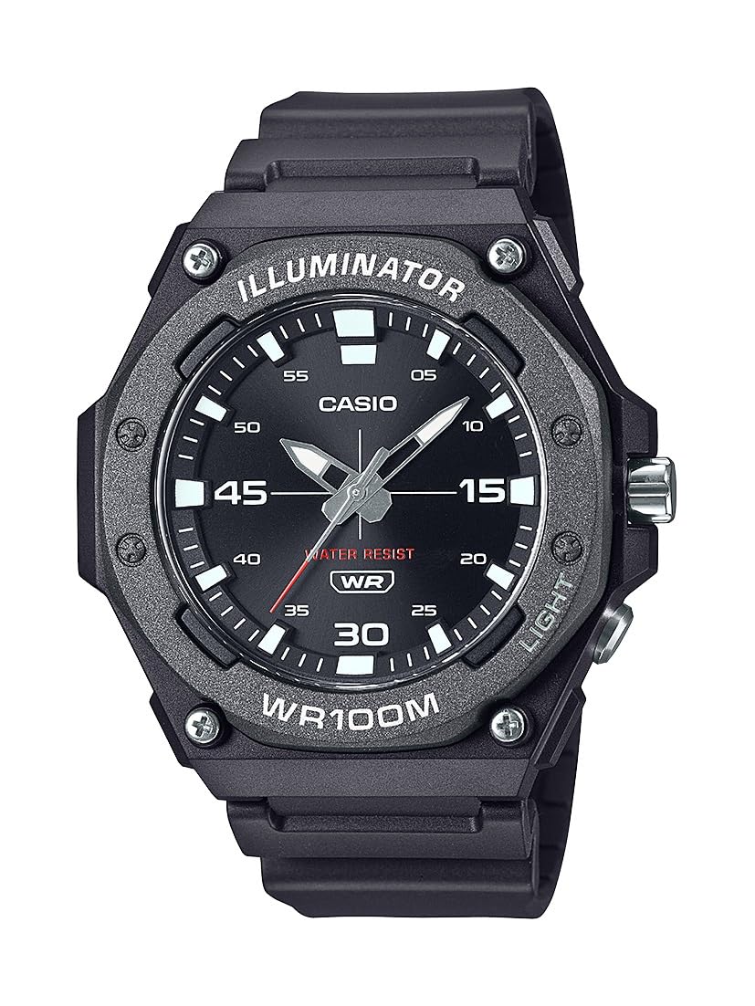 Casio Orologio analogico al quarzo da uomo con cinturino in resina MW-620H-1AV, Nero
