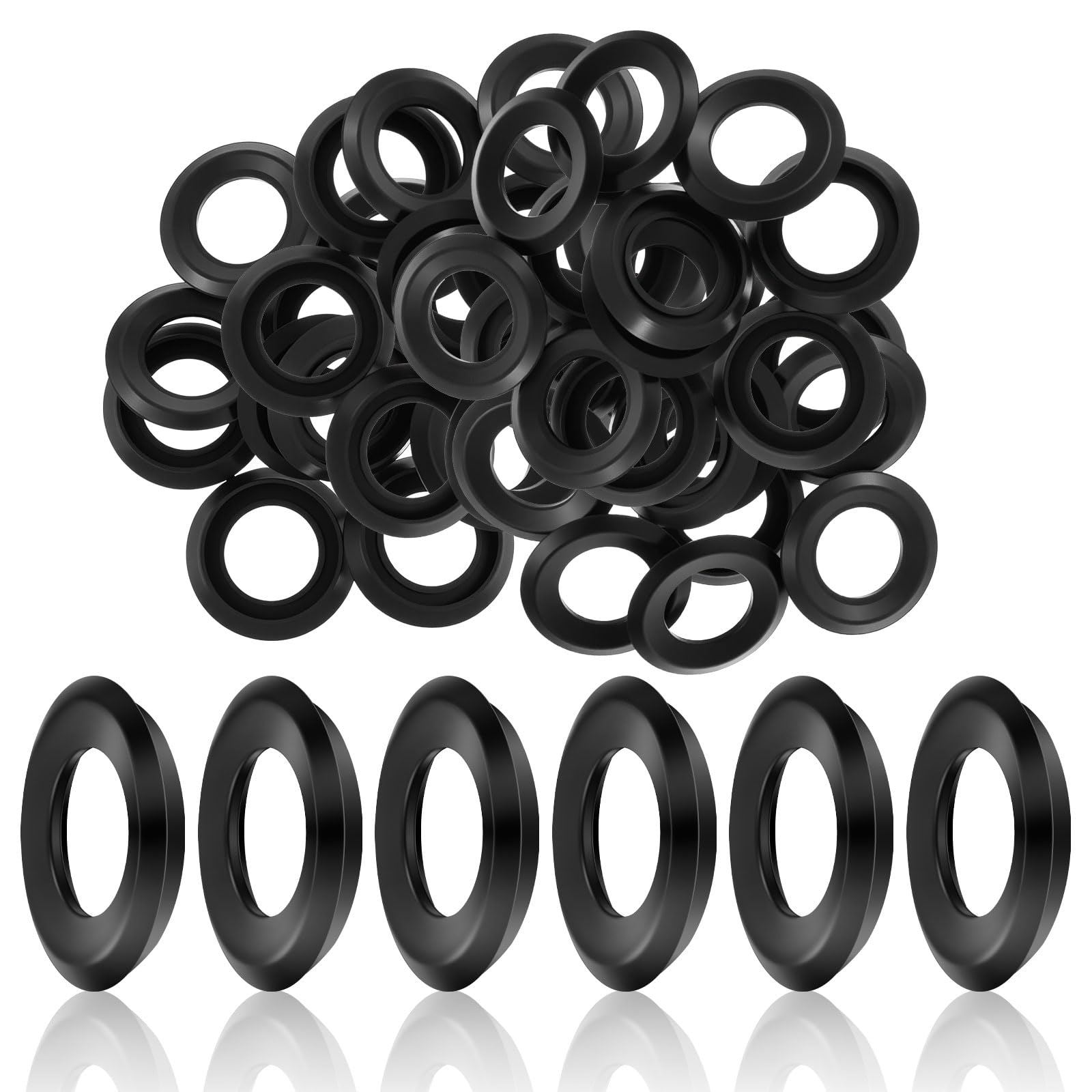 Nuanchu 20 Pcs External Lamp Holder Gasket Black Weatherproof Round Gasket Replacements for Par Lamp Protects Socket from Dirt, Debris