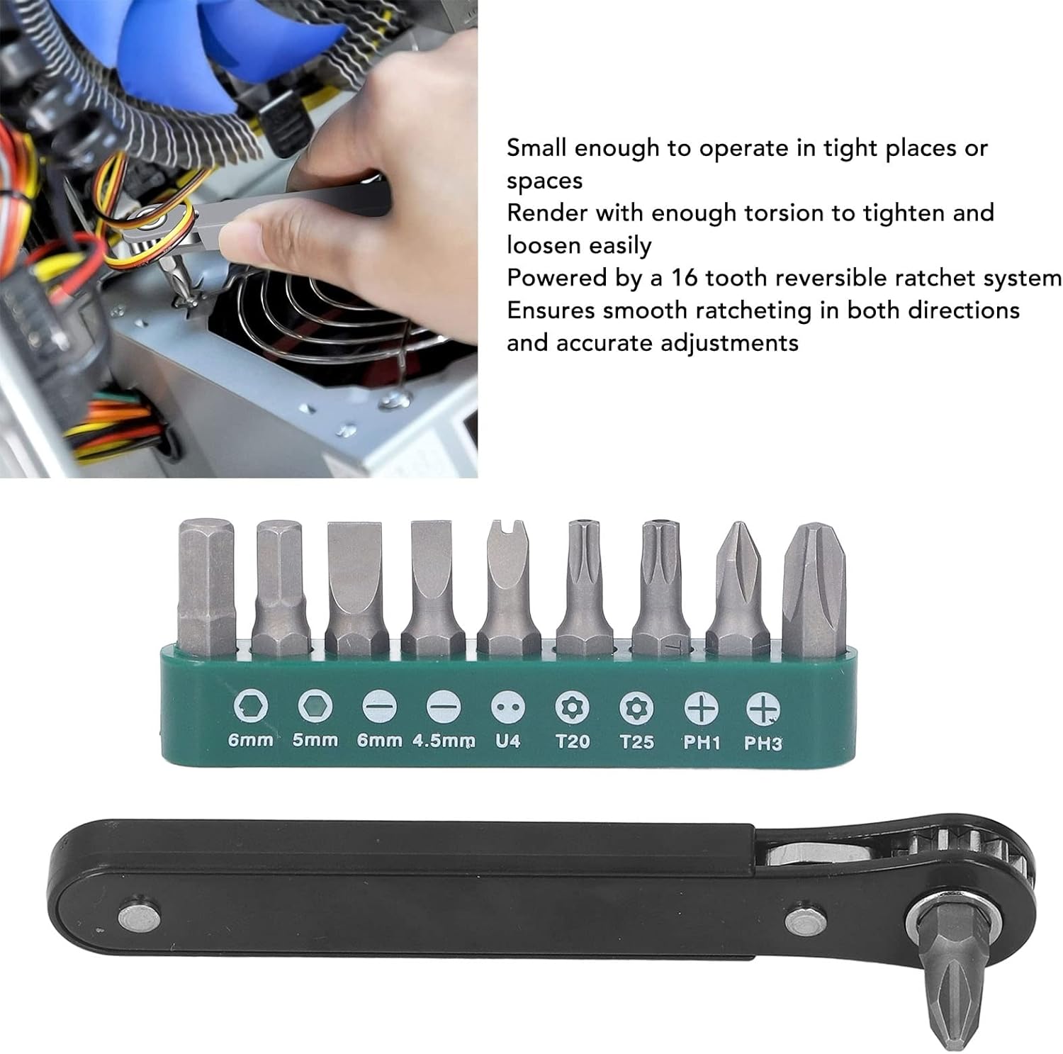 11Pcs Mini Screwdriver Set Ratchet Tool Wrench Handle Tool Belt Pocket Tool Bag Utensil Tool Ratcheting Pocketed Screwdrivers