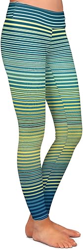 Made in USA Athletic Yoga Leggings from DiaNoche Designs by Christy Leigh - Teling Stripes