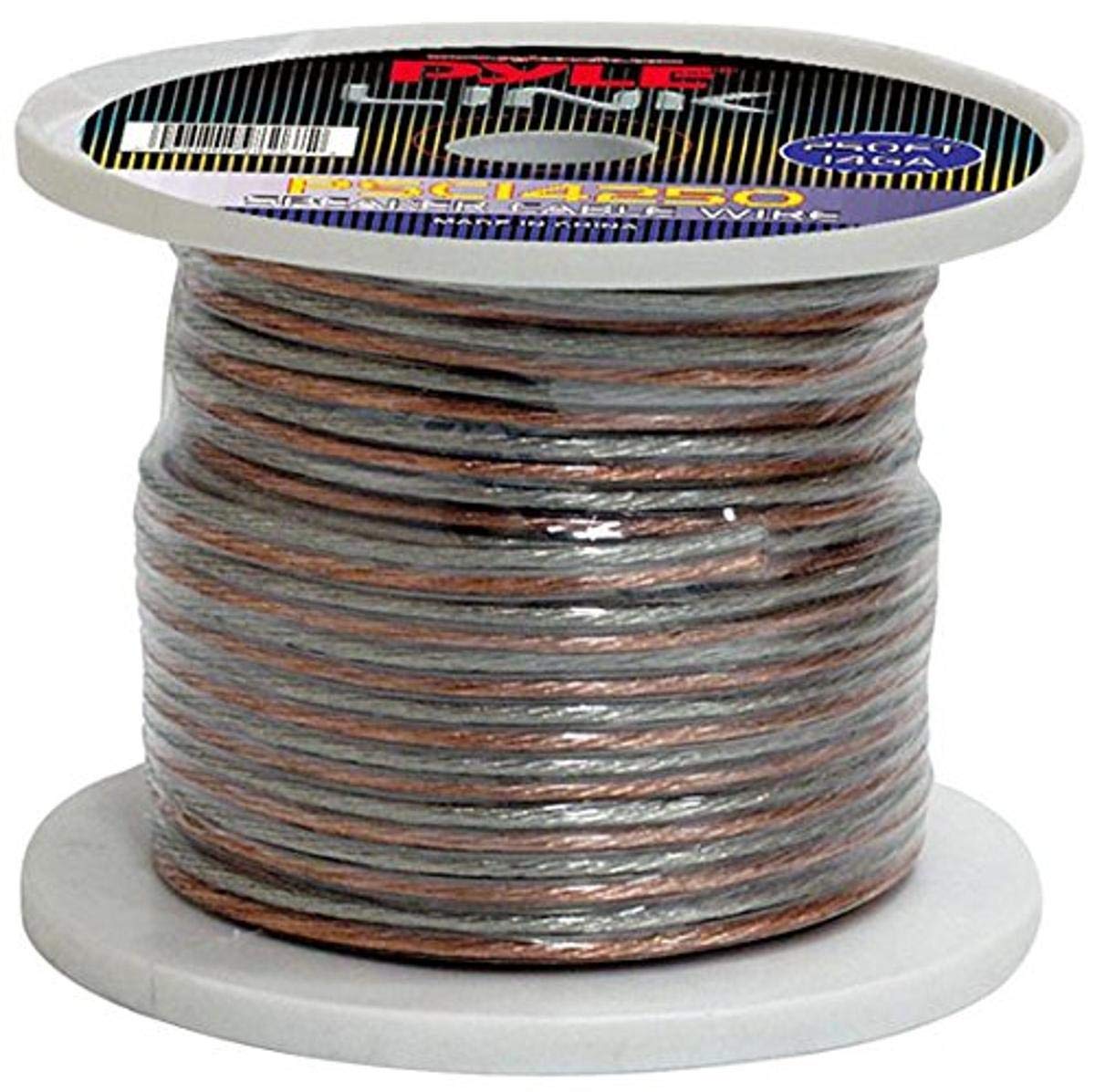 Pyle 250ft 14 Gauge Speaker Wire - Copper Cable in Spool for Connecting Audio Stereo to Amplifier, Surround Sound System, TV Home Theater and Car Stereo - PSC14250