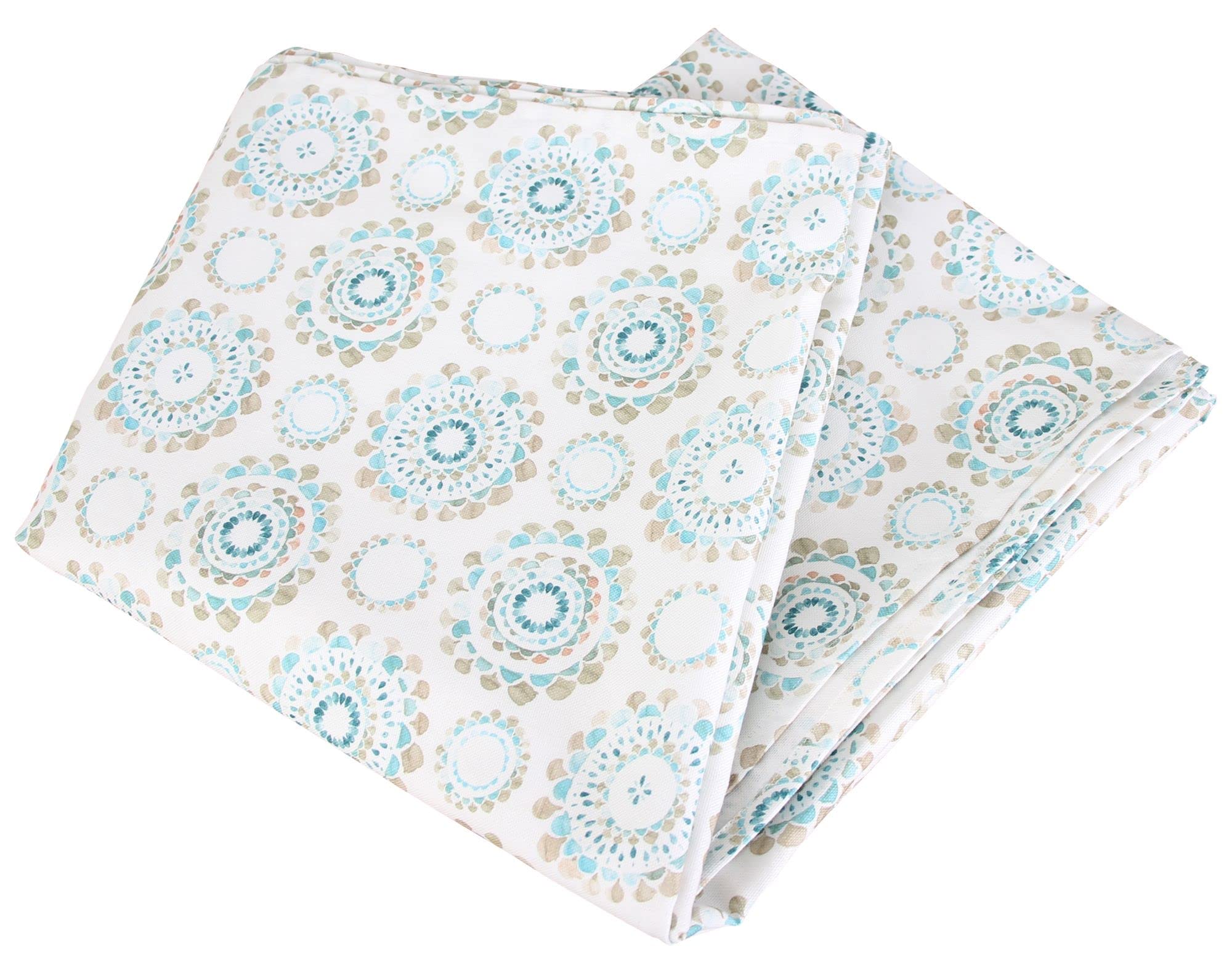 FRANK FLECHTWAREN Tafeldecke Light Living, cremefarbener Grundstoff, Alloverprint in zarten Farben, mit Fleckschutz, 50% Baumwolle, 50% Polyester, Maße: 140 x 240 cm