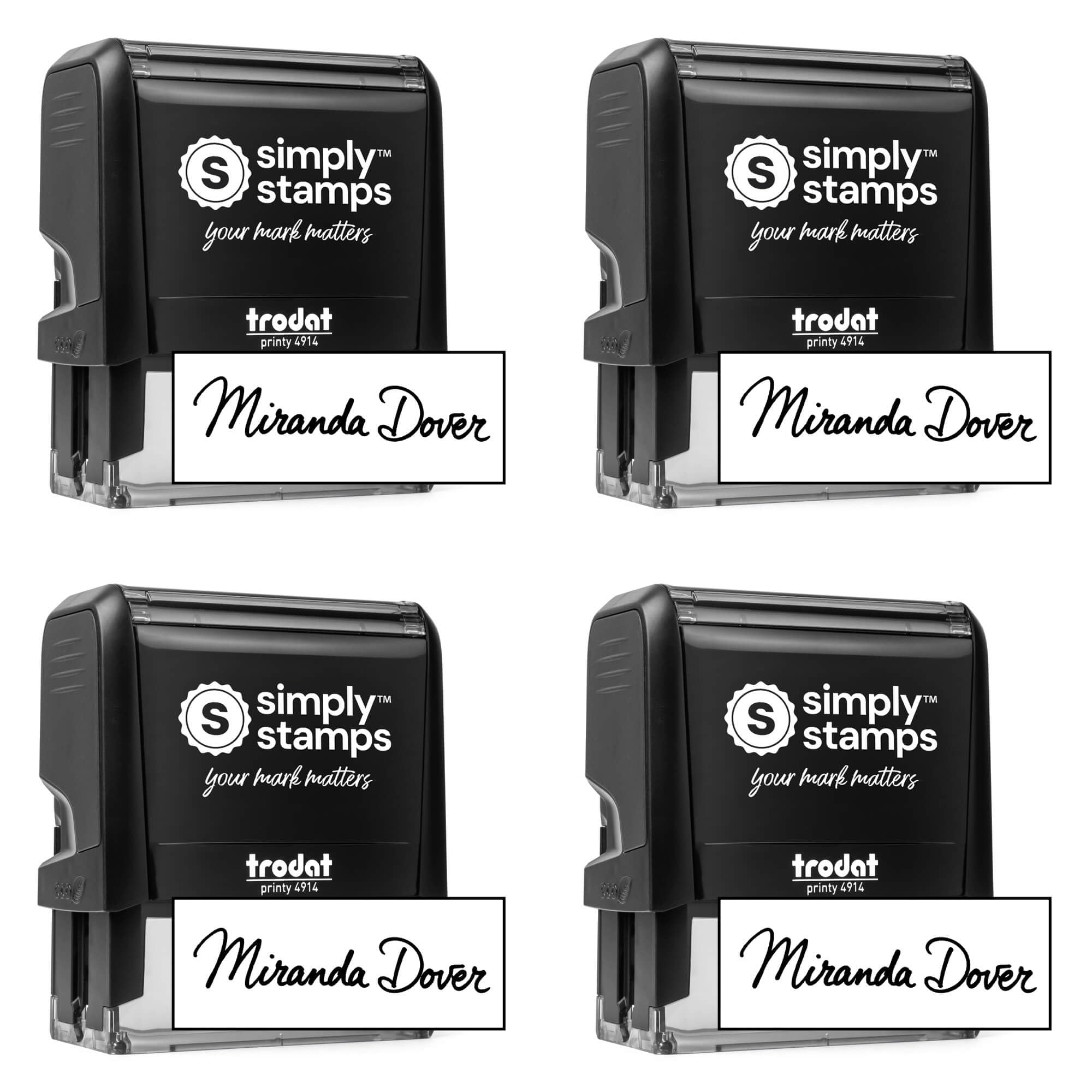 Custom Signature Stamp - Personalized Insignia - Self-Inking - Your Choice of 7 Ink Colors! (4, Xtra Large)