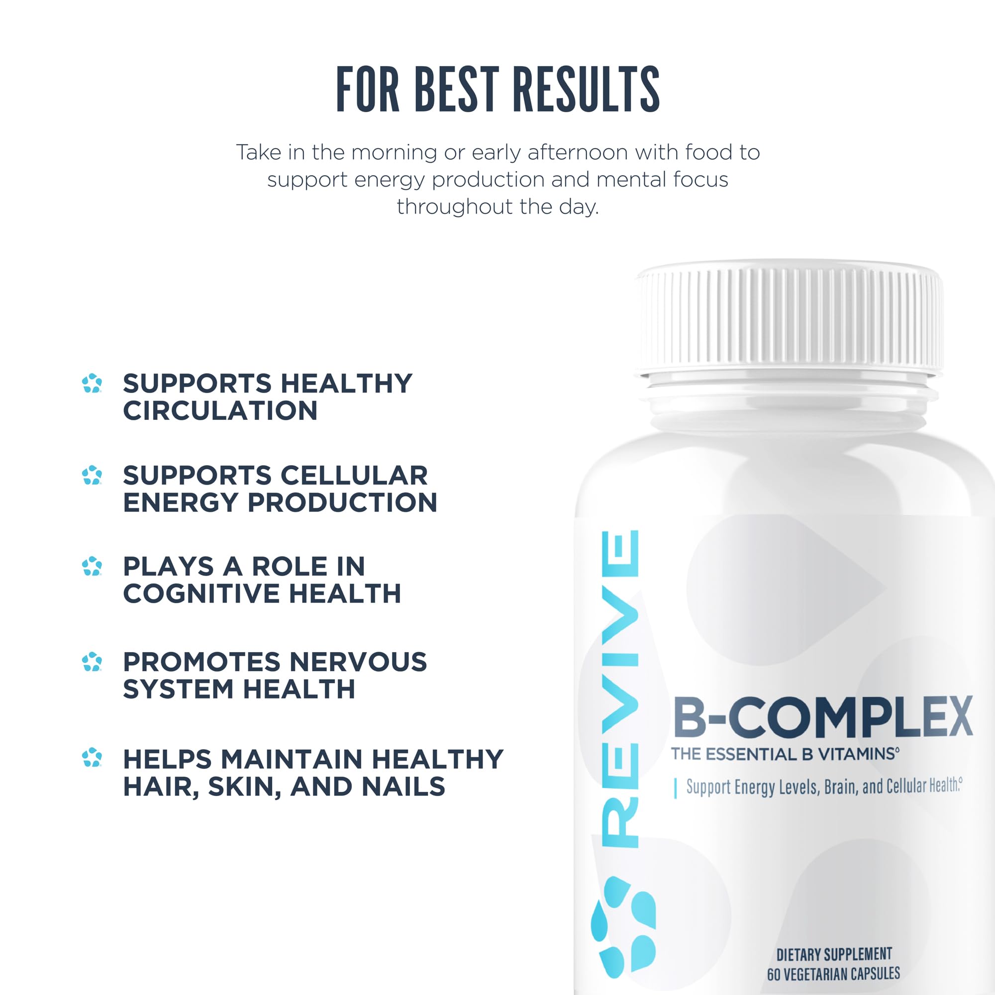 Revive MD Vitamin B Complex Capsules for Men & Women – Supports Heart Health, Energy & Immune System – Vitamin B12 Complex Promotes Healthy Brain Function & Overall Wellness (60 Servings) — Amazon image 5