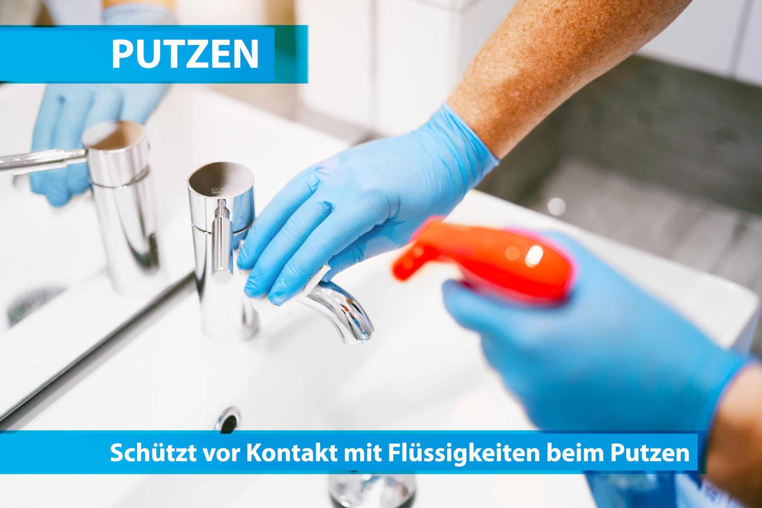 Rękawiczki jednorazowe nitrylowe niebieskie S – 100 sztuk, bez lateksu i pudru, rękawiczki ochronne gumowe do domu, sprzątania, kosmetyki, medyczne