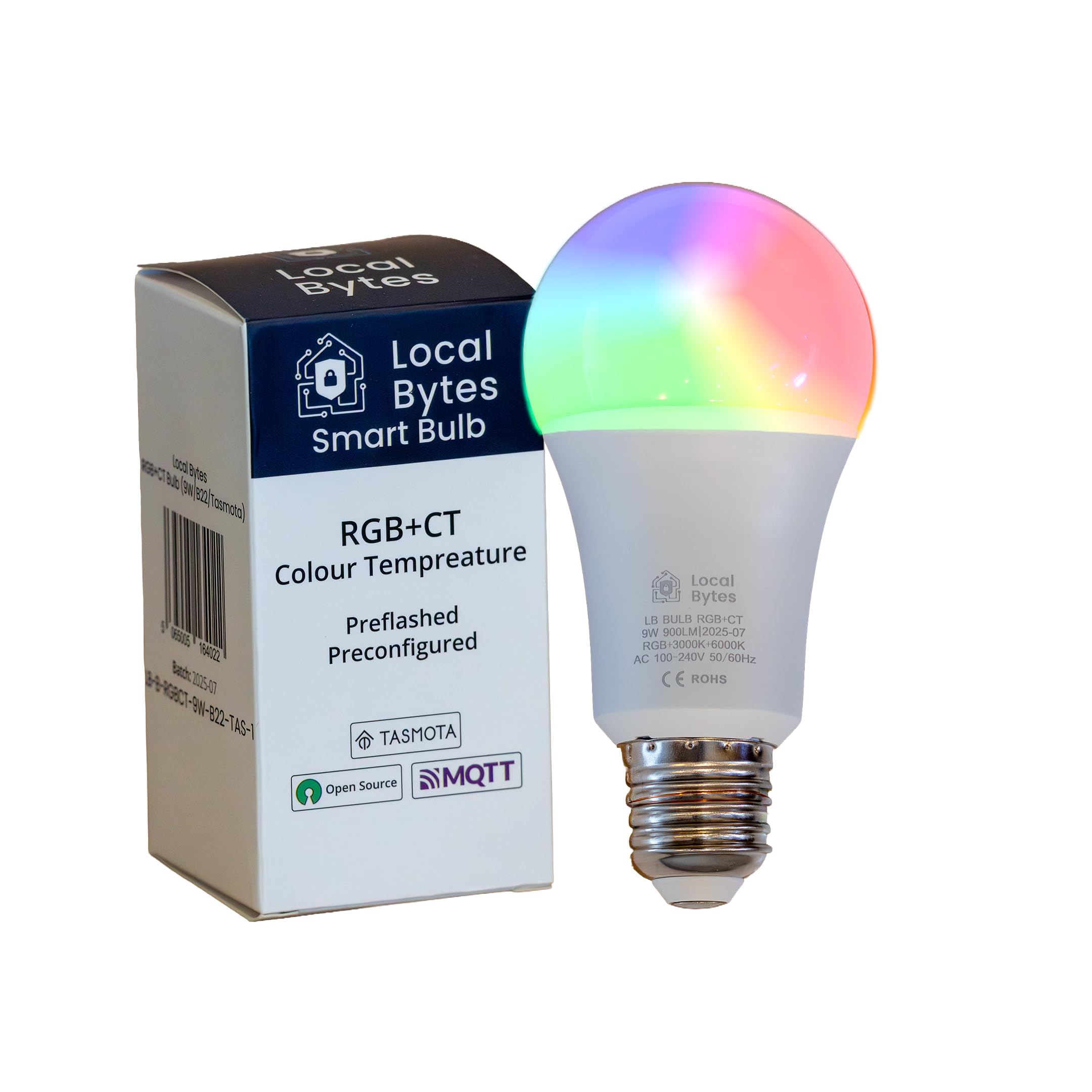 LocalBytes Tasmota RGB Smart Bulb 9W E27
