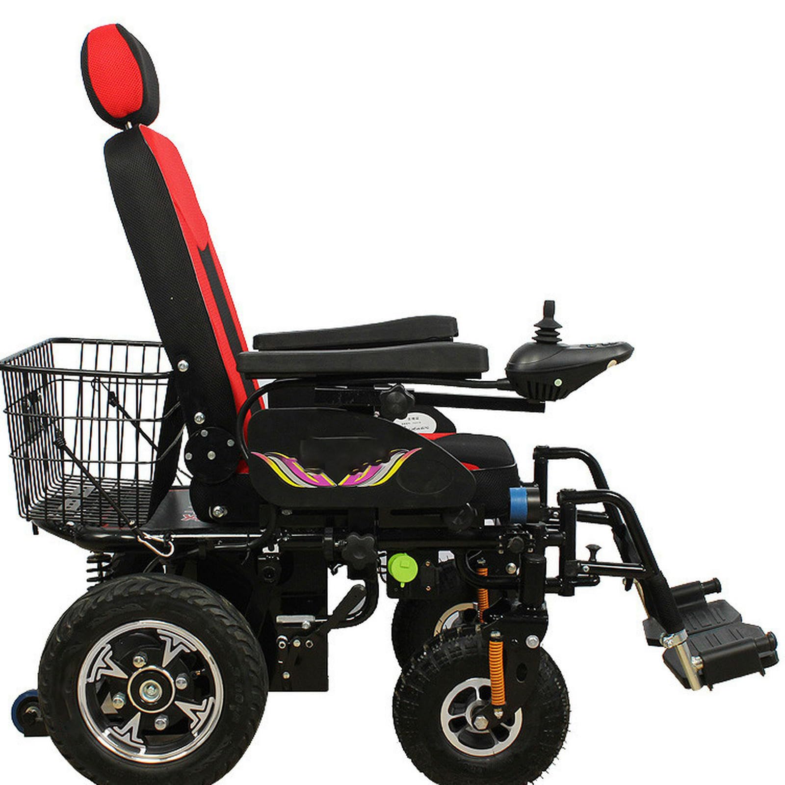 Silla de ruedas eléctrica sola mano Joystick Operado Scooters ancianos, Discapacitados Asistió Scooters-Manual Acostado-24V64A plomo ácido - Alcance 60km