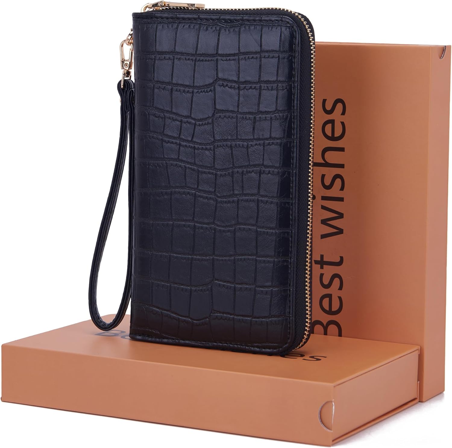 YZAOLL Women's ZipAround Wristlet Wallet with RFID