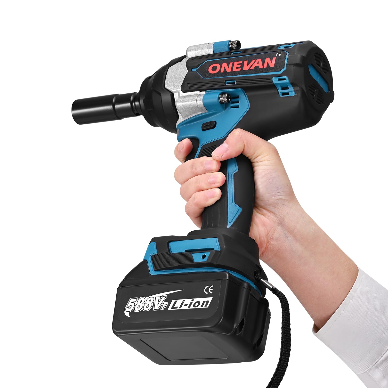 Avvitatore a Impulsi 1000N 4 Velocità Regolabili, Batteria 2 x 4000 mAh, LED Integrata, Motore Brushless