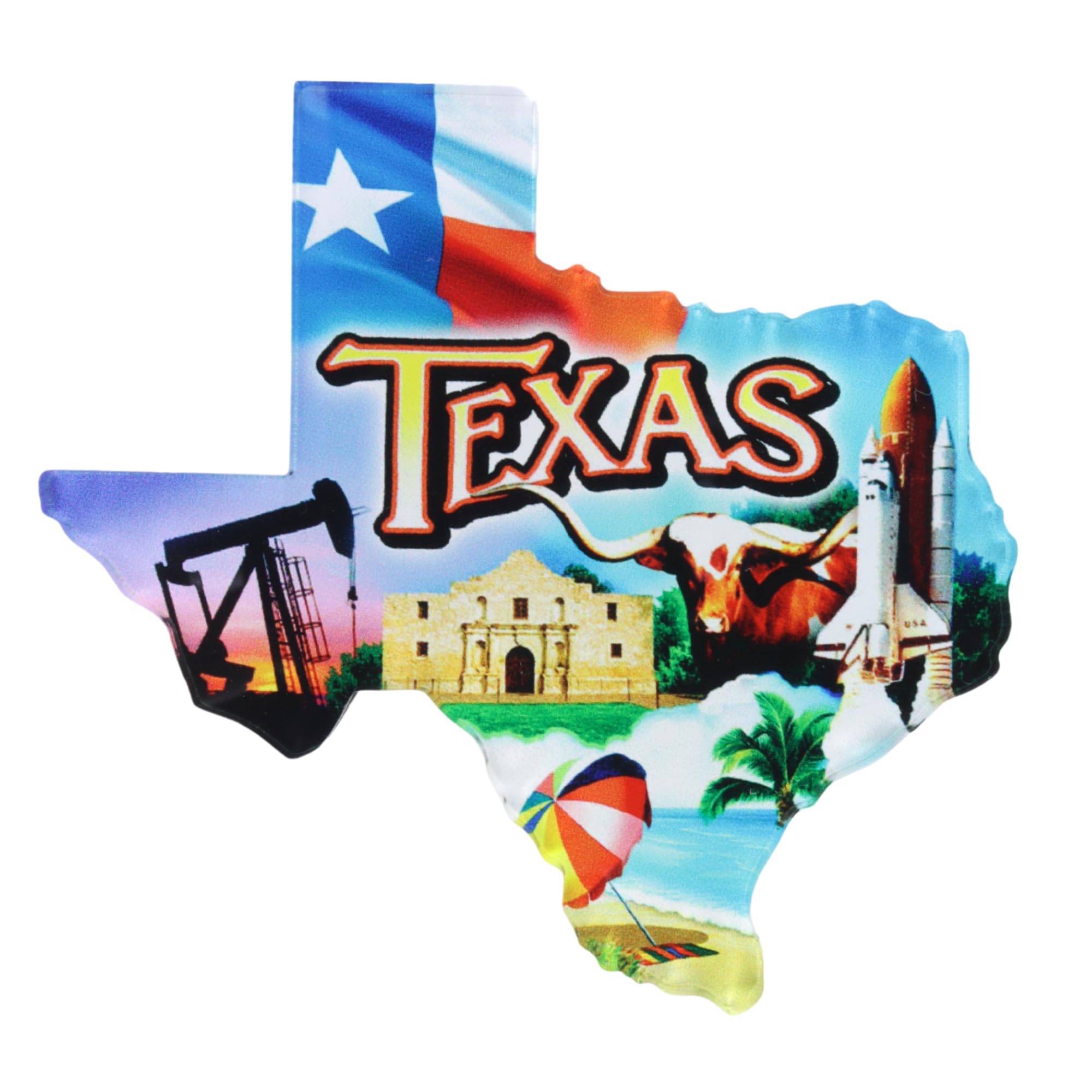 Mad MagsTexas State Pride Acrylic Magnet, Collectible USA Souvenir Keepsake, 3.25 x 3.25 Inches