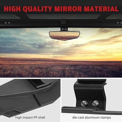 Miniatura 5 de Espejo central de visión trasera Ranger Defender, HAKA TOUGH UTV convexo amplio espejo retrovisor para Polaris Ranger 570 900 xp 1000 tripulación,