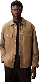 Calvin Klein Herren Hemdjacke mit Baumwollfüllung und Druckknöpfen