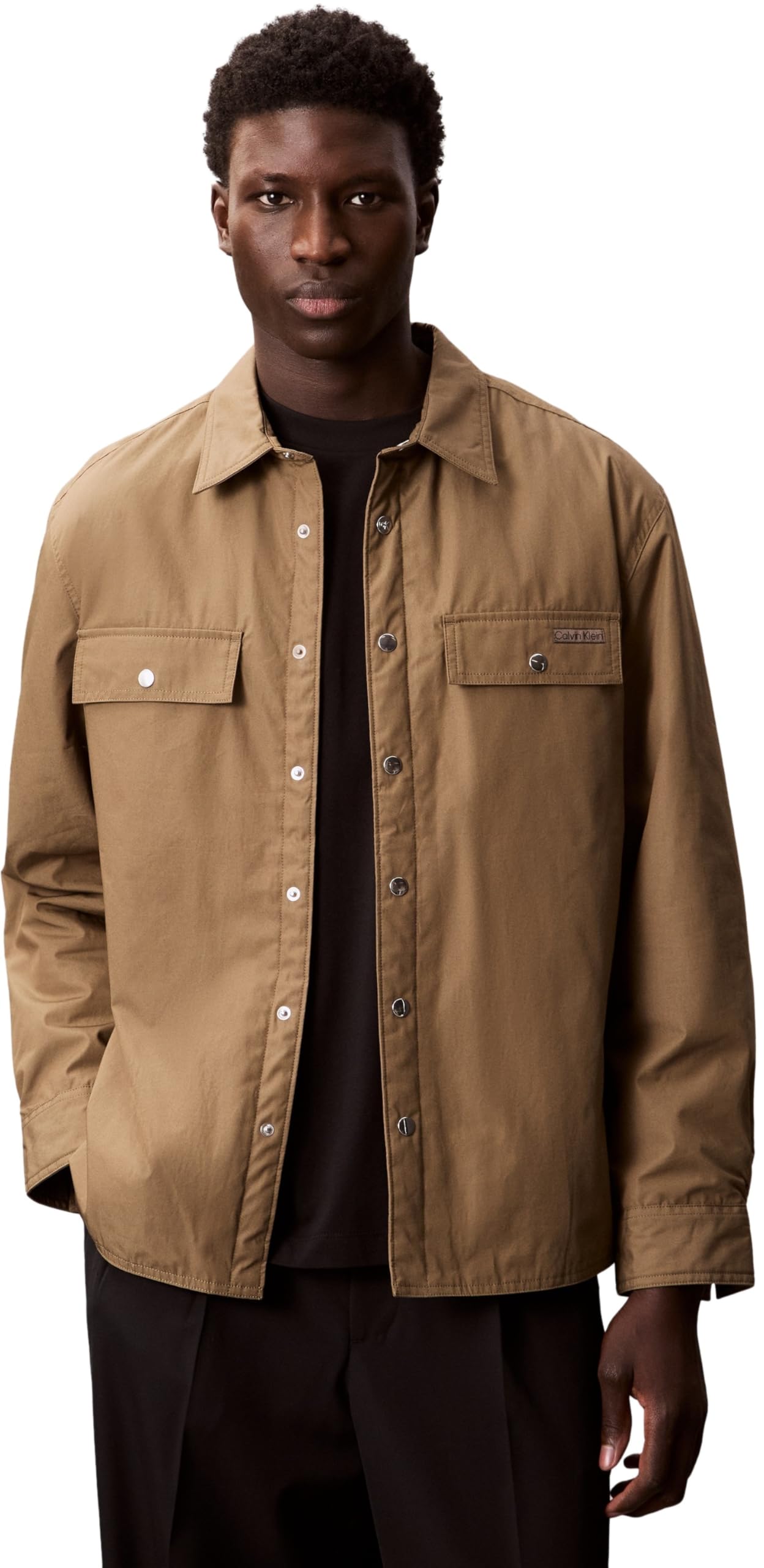 Calvin Klein Jeans Men's LS CTTN FLLD RLXD SH LV04RC401G Jackets, Yellow (Capers), XS