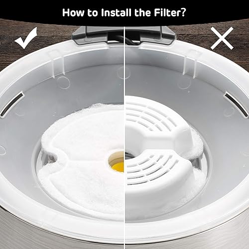 Miniatura 4 de iPettie Filtros de carbono para fuente de agua de acero inoxidable para gatos y fuente de agua Neverland Cat con luz LED, IP-670-F8, 8 paquetes