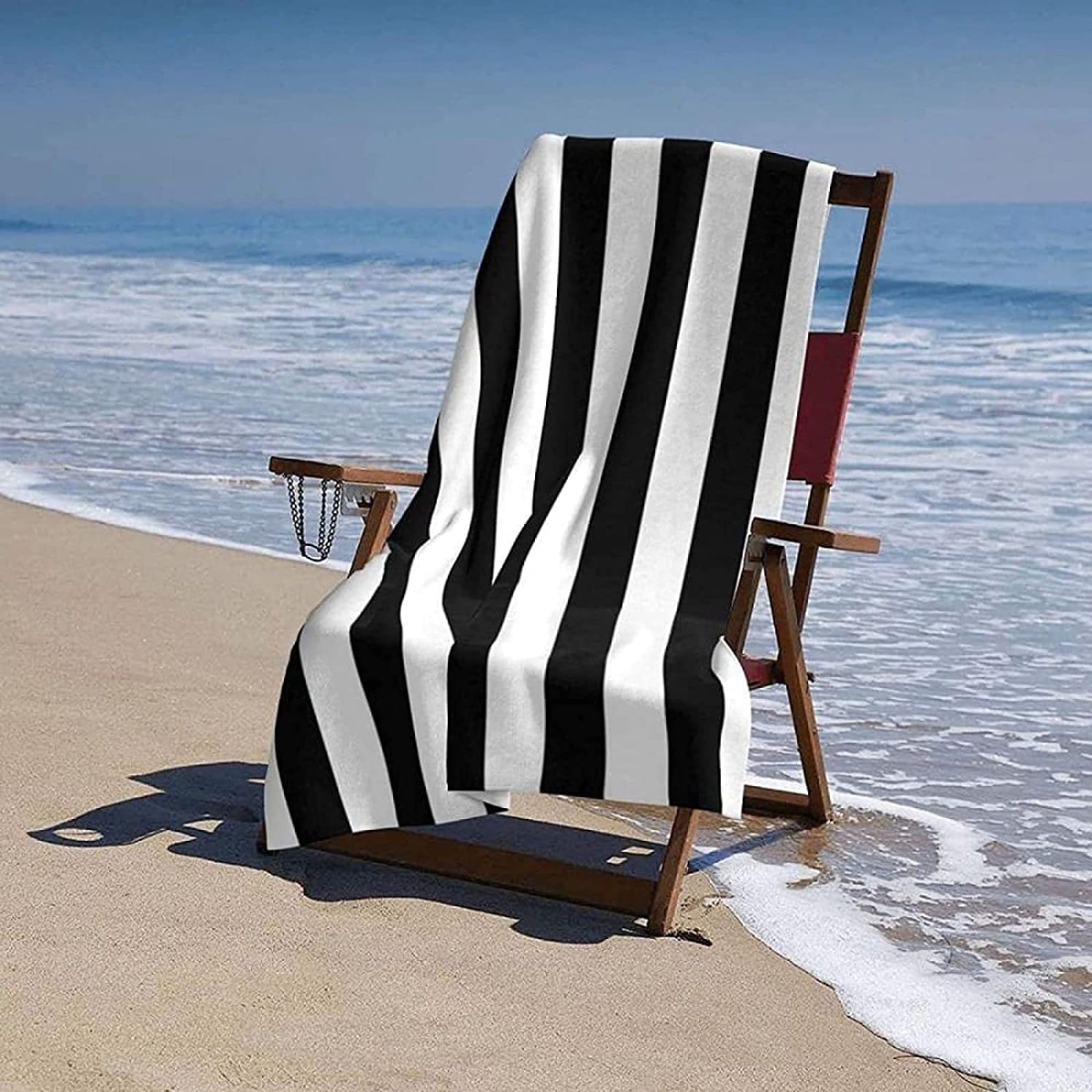 Schwarz Hund Mikrofaser Handtuch 70x140cm - Sandfrei, Schnelltrocknend, Mit Druckknopf