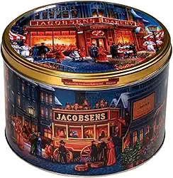 Biscoito Amanteigado em Lata Importado Dinamarquês JACOBSENS "THE MARKET PLACE" 100% Manteiga - Sem Gordura Vegetal 340g