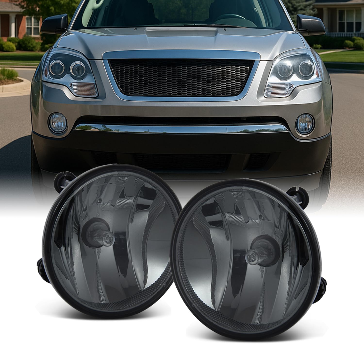 AKKON - For GMC Acadia Chevy Avalanche Suburban Escape Tahoe Yukon Bumper Smoke Fog Lights w/Bulbs Replacement