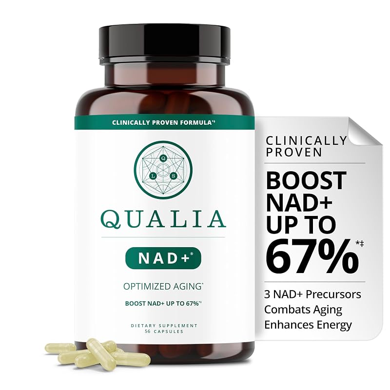 QUALIA LIFE SCIENCES Suplemento de Vitamina B3 com Ribosídeo de Nicotinamida (NIAGEN), Niacina e Niacinamida — 56 cápsulas