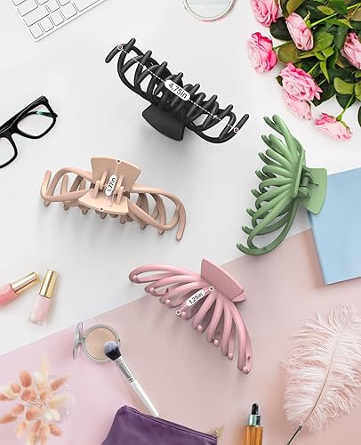 Miniatura 9 de OPAUL - Pinzas para el cabello para mujer pinzas grandes antideslizantes mate para cabello grueso y fino pinzas de cabello grandes de 47 pulgadas