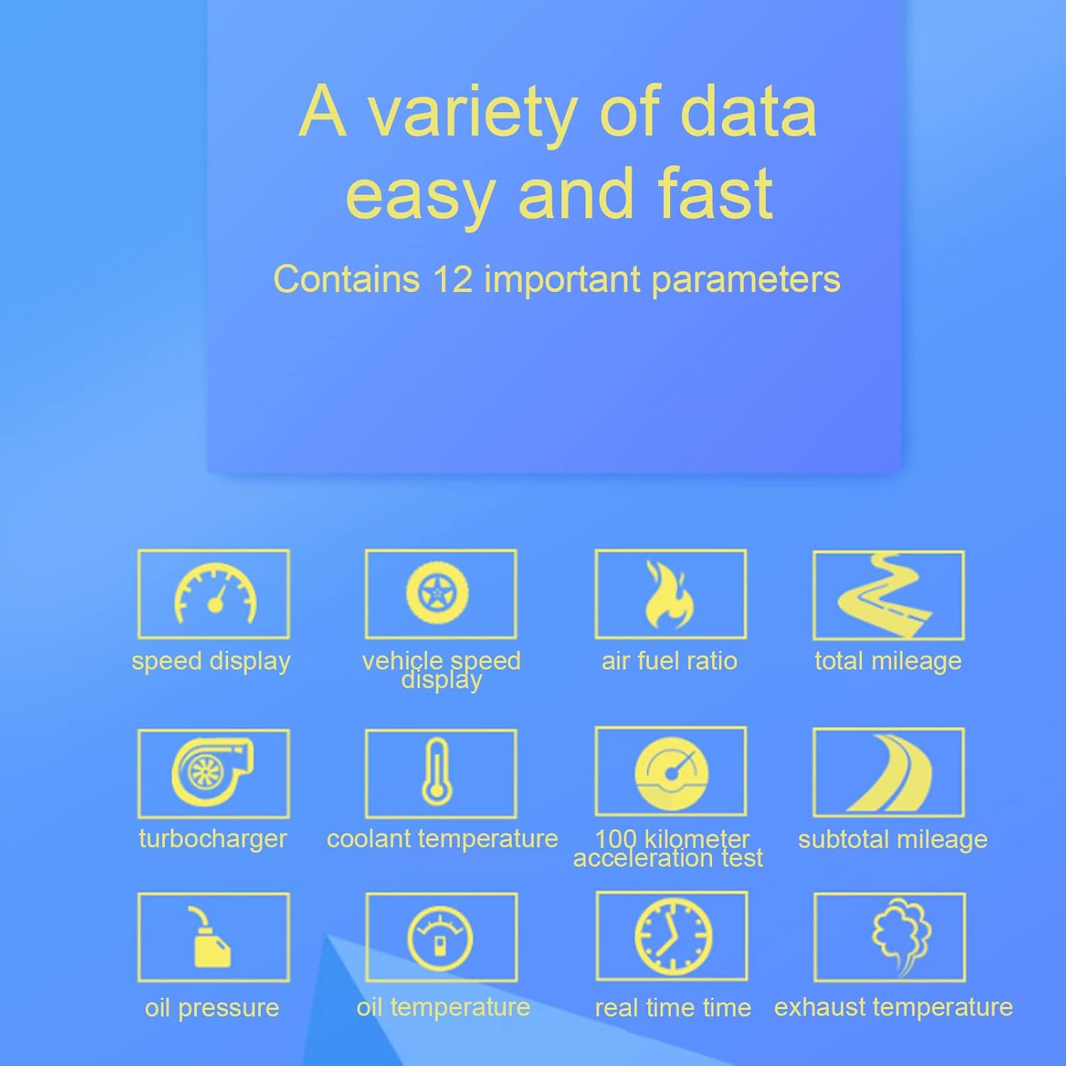 OBD2 Gauge, Digital Multifunctional Car Display, 9V - 16V Voltage - Real Time Monitoring, High Definition Visibility, Suitable for 12V Vehicles
