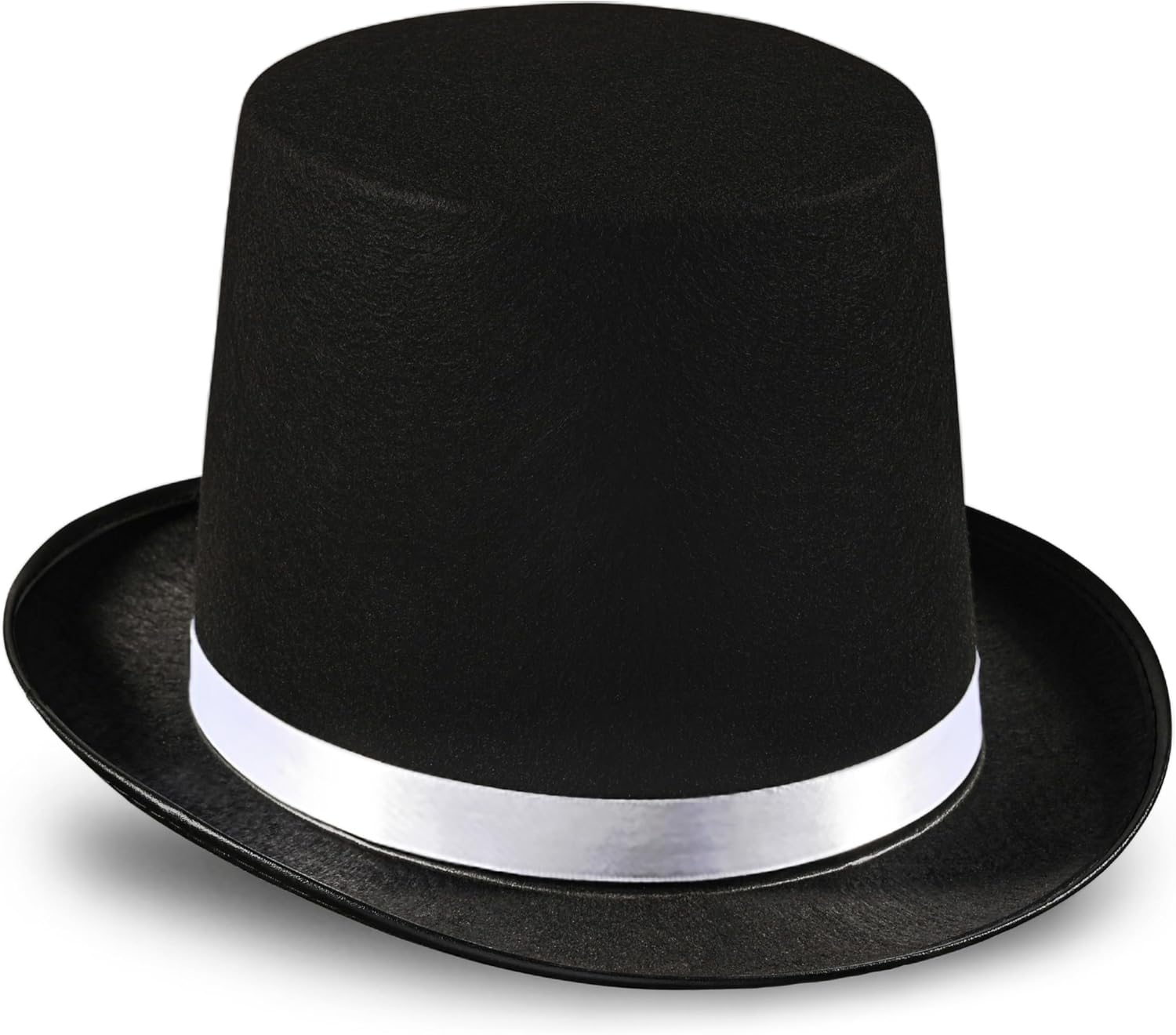 Dress Up America Black Top Hat for Kids & Adults – Formal Tuxedo Hat with Trim – Magician Butler Gentleman Costume Accessory