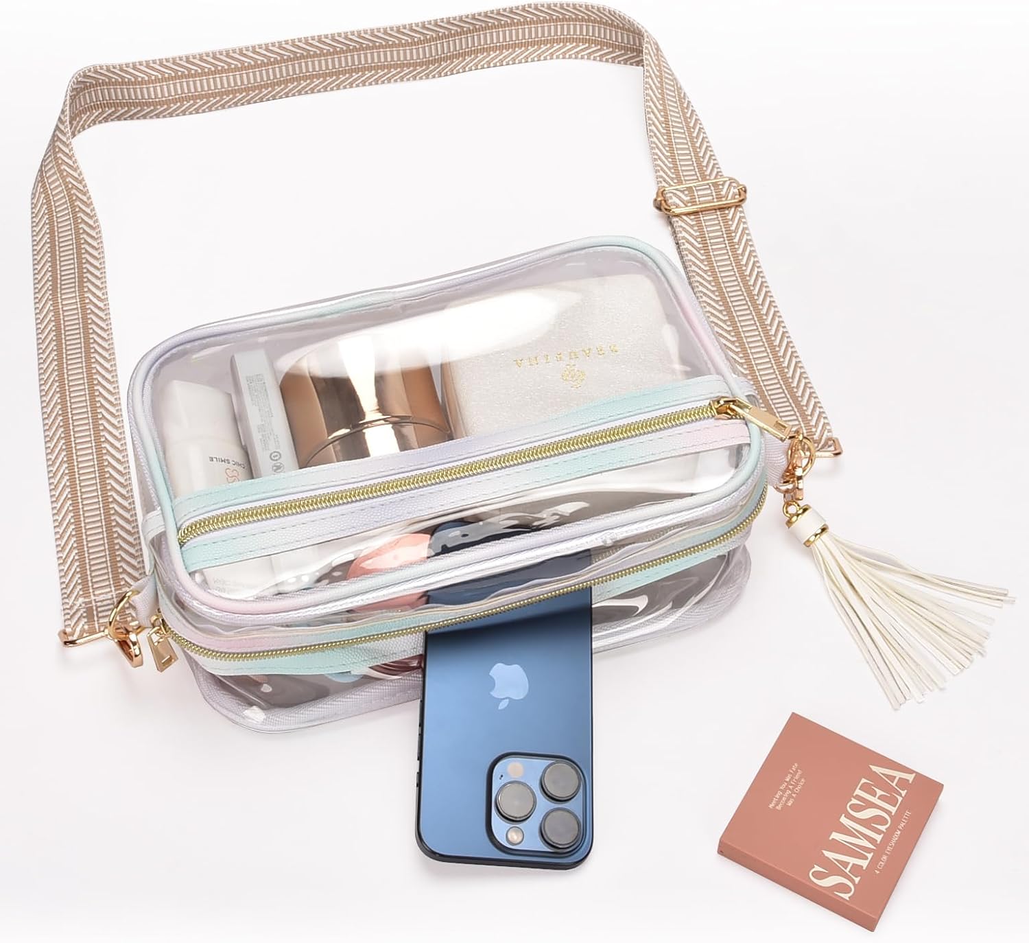 Clear Crossbody Bag Stadium Approved Clear Purse - Transparent Messenger Bag with Front Pocket - Image 4