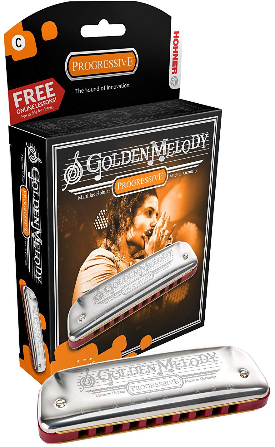 希少！　Hohner Golden Melody ハーモニカ Amazon.com: Hohner Golden Melody Progressive Harmonica, Key