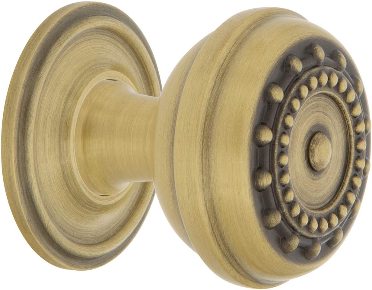 Nostalgic Warehouse Meadows Brass 1 3/8" Cabinet Knob with Classic Rose in Unlacquered Brass