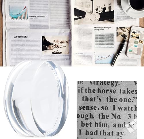 Miniatura 3 de Lupa de cúpula de vidrio acrílico de 2 pulgadas, lupa de lectura 8X, lupa de pisapapeles, lente óptica de media bola para leer libros, mapas,