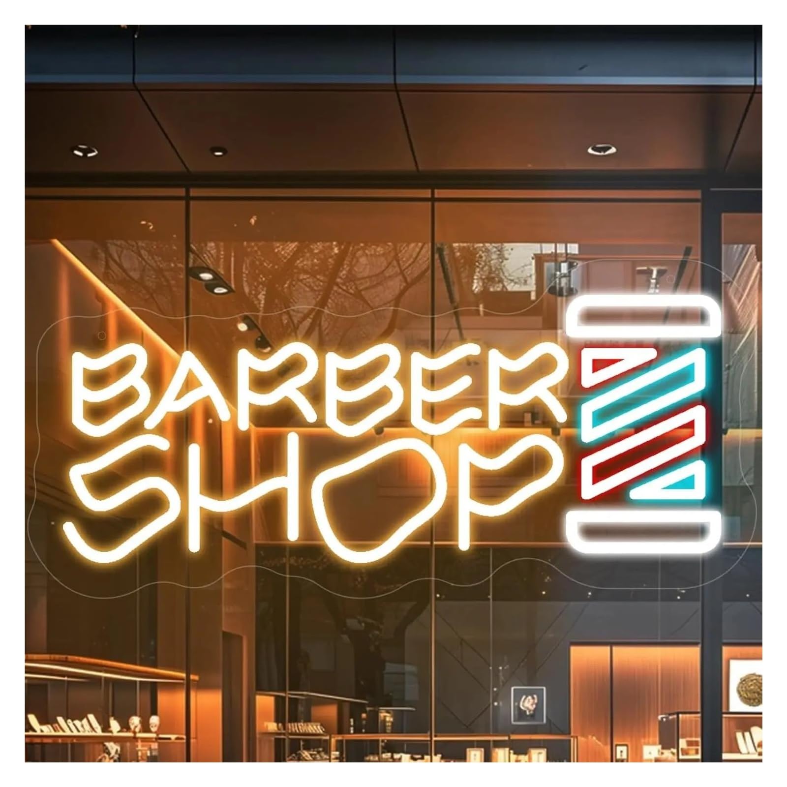 XENITE Hanging Art Neon Signs Barber Shop Neon Sign LED Light Dimmable USB Powered for Hair Salon Signboard Display Billboard Grand Opening Decor 17.72inx8.27in