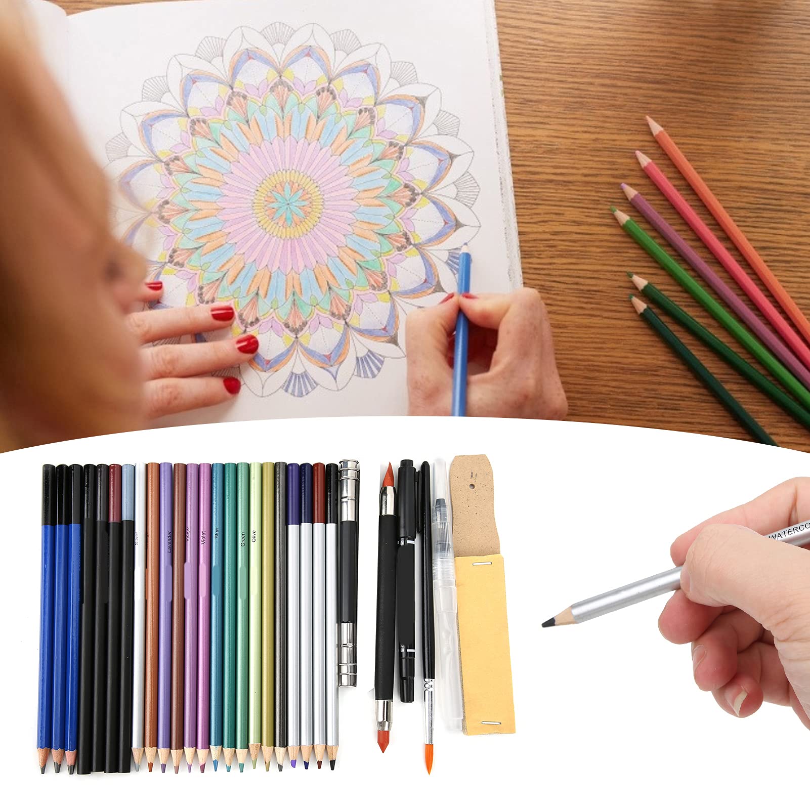 Buntstifte Zum Skizzieren, 40 Farben, Set aus Robustem Lindenholz für Künstler und Bastler