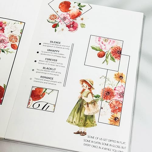 Miniatura 8 de Juego de 12 Rollos de Cinta Washi Floral de PET y Pegatinas de PET – Fácil de Usar para Journaling y Elaboración de Tarjetas, Ideal