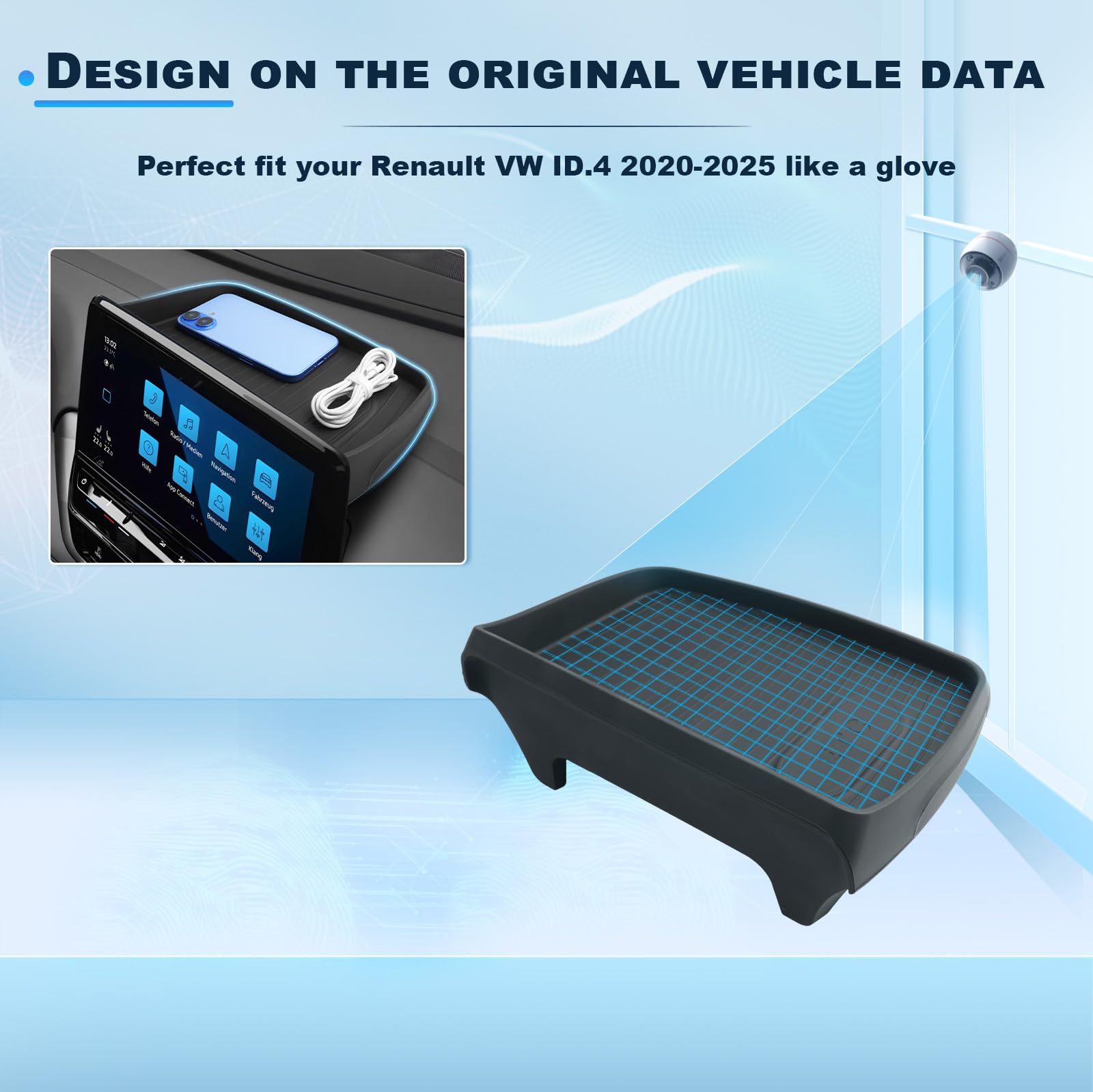BIXUAN ID.4 2025 Boîte de rangement compatible avec VW ID.4 ID.5 GTX